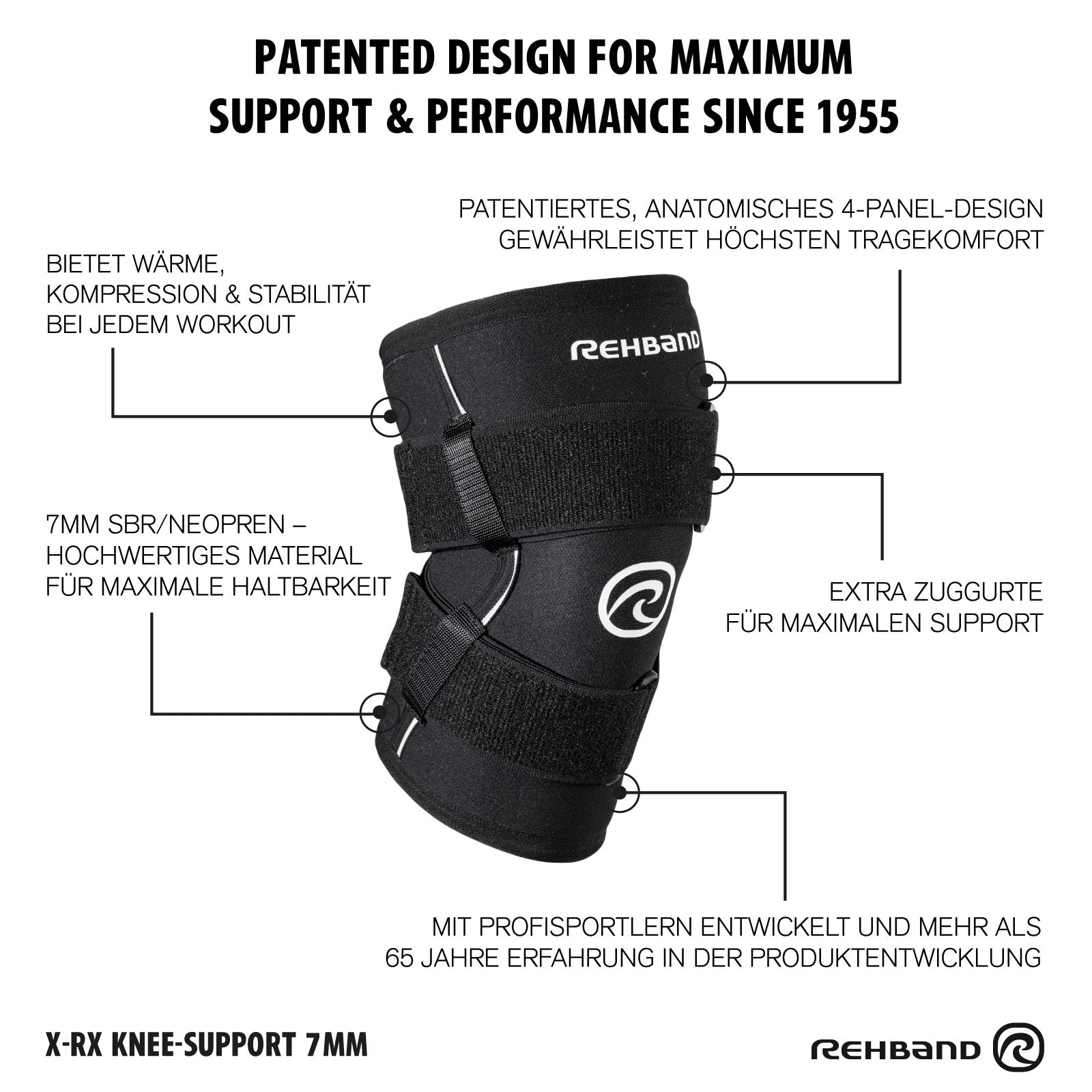 Rodillera | X-RX Knee Support 7mm with Straps