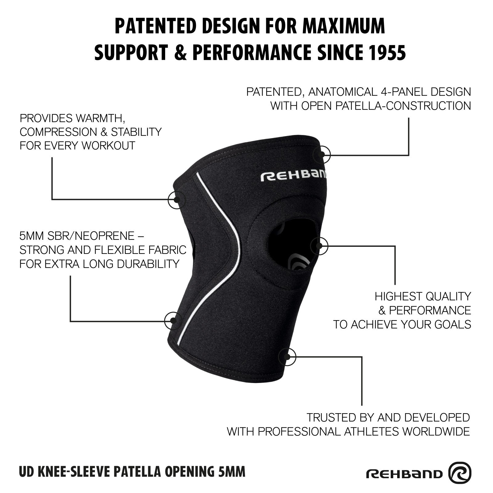 Patella Kniebandage | UD Knee Sleeve Patella Opening