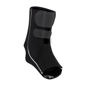 A black ankle sleeve with two adjusters at the top