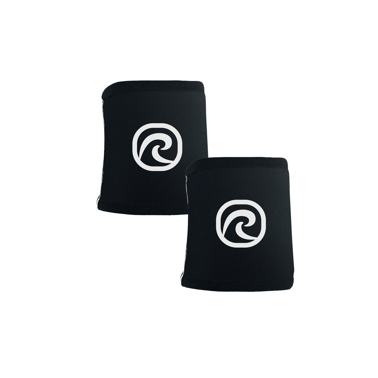 Two vlack wrist supports with a white Rehband logo in the center