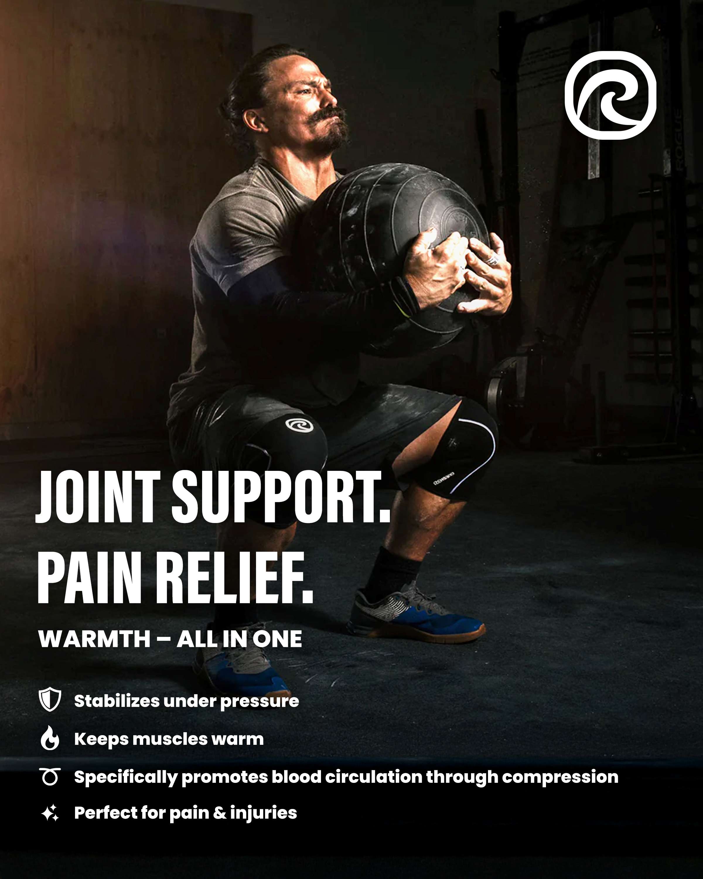 Rehband RX Knee Sleeve 5 mm – Neoprene Knee Support for Training