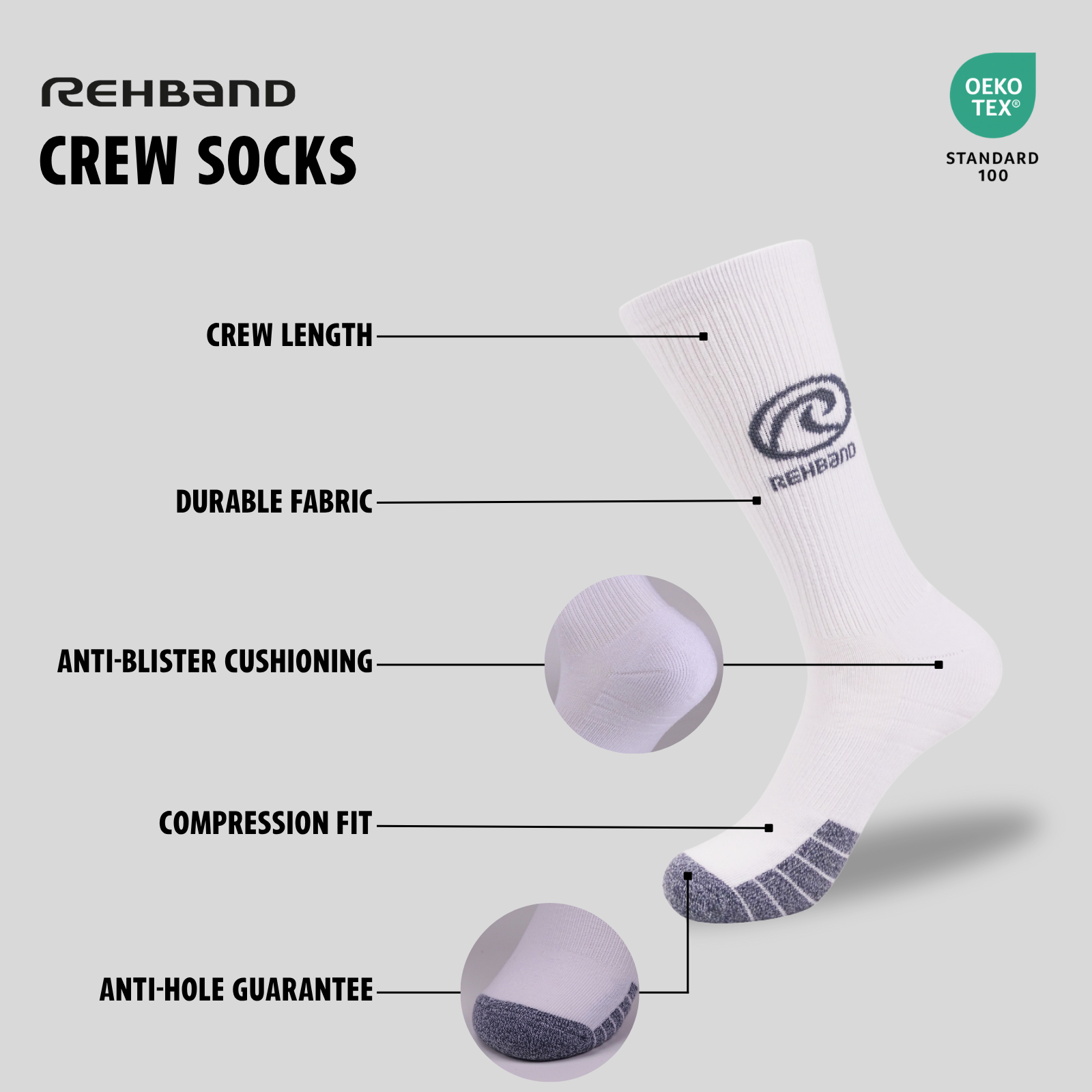 Rehband RX Performance Crew Socks USPs