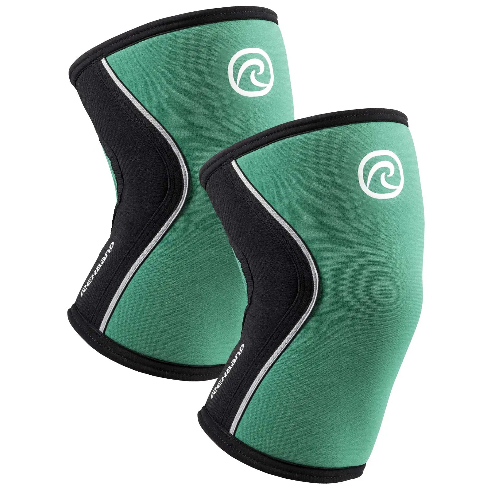 Rehband RX Knee Sleeve 5mm - Retro Edition Emerald Green/Black #colour_Emerald Green/Black