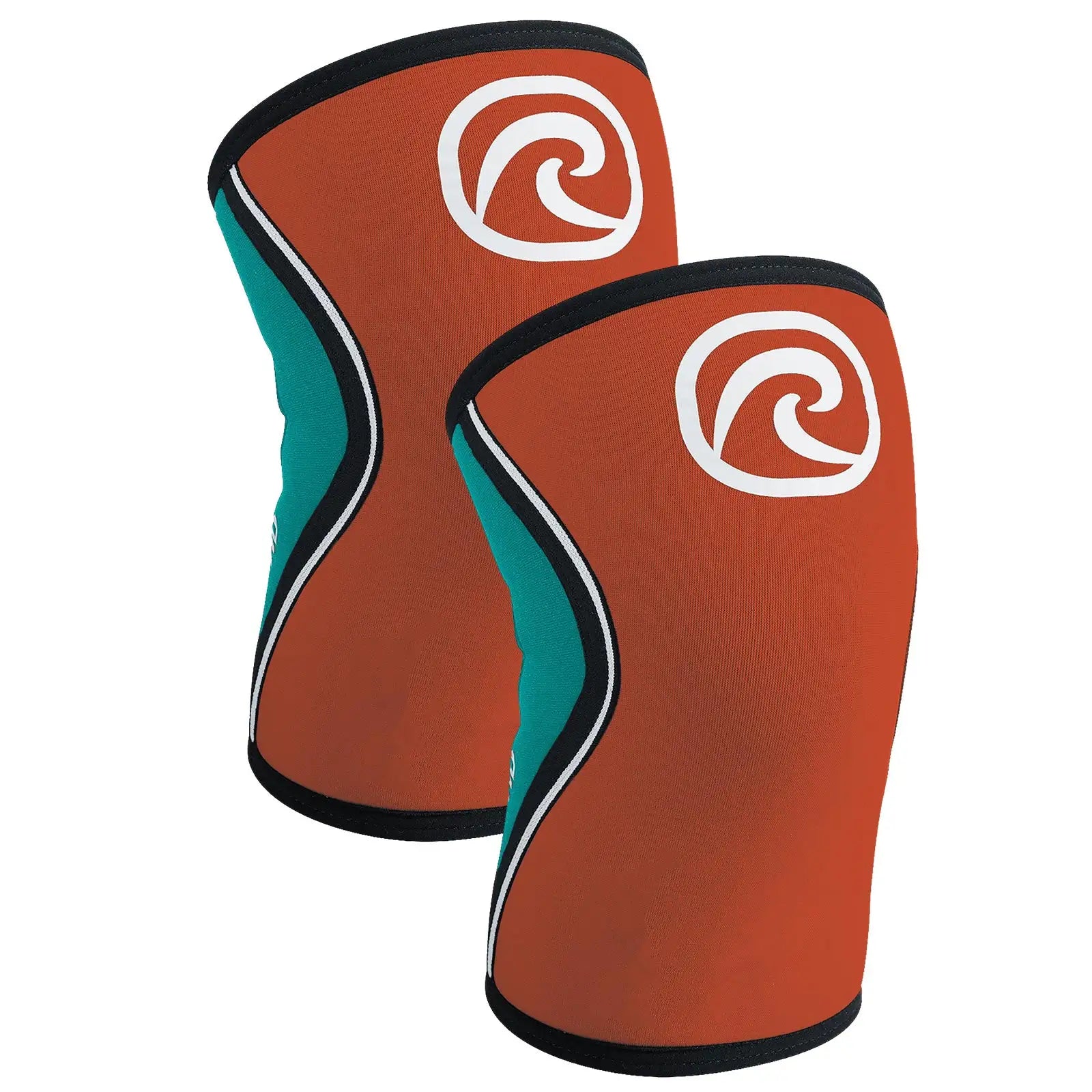 Rehband RX Knee Sleeve 5mm - Retro Edition Orange/Teal #colour_Orange/Teal