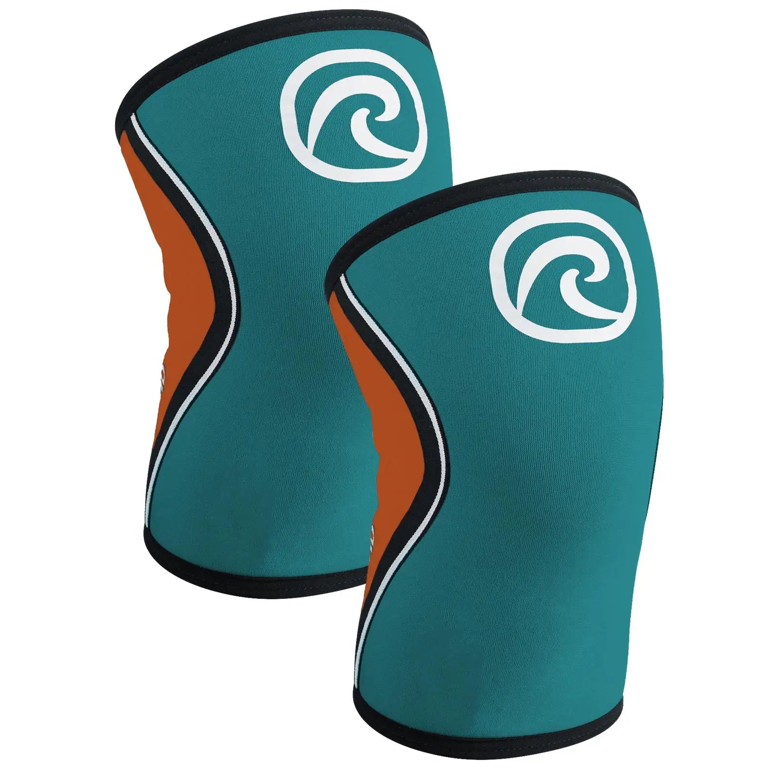 Rehband RX Knee Sleeve 5mm - Retro Edition Teal/Orange #colour_Teal/Orange